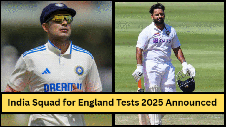 India Squad for England Tests 2025 Announced