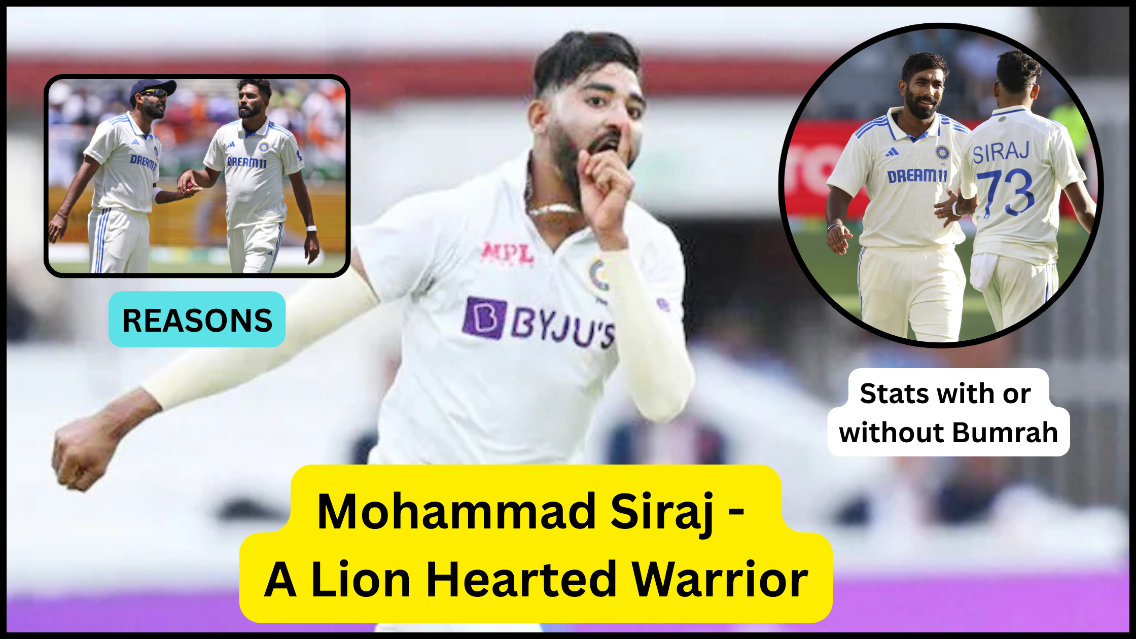 Mohammad Siraj without Jasprit Bumrah: A Lion Hearted Warrior
